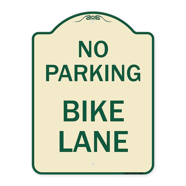 Signmission No Parking Bike Lane Heavy-Gauge Aluminum Architectural Sign, 24" x 18", TG-1824-23629 A-DES-TG-1824-23629 - main